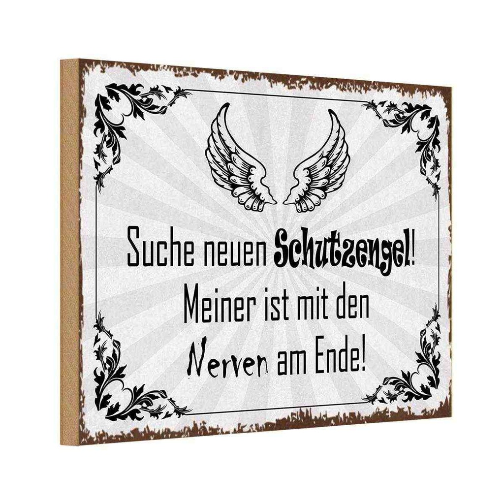 Holzschild 12x18 cm suche neuen Schutzengel Dekoration