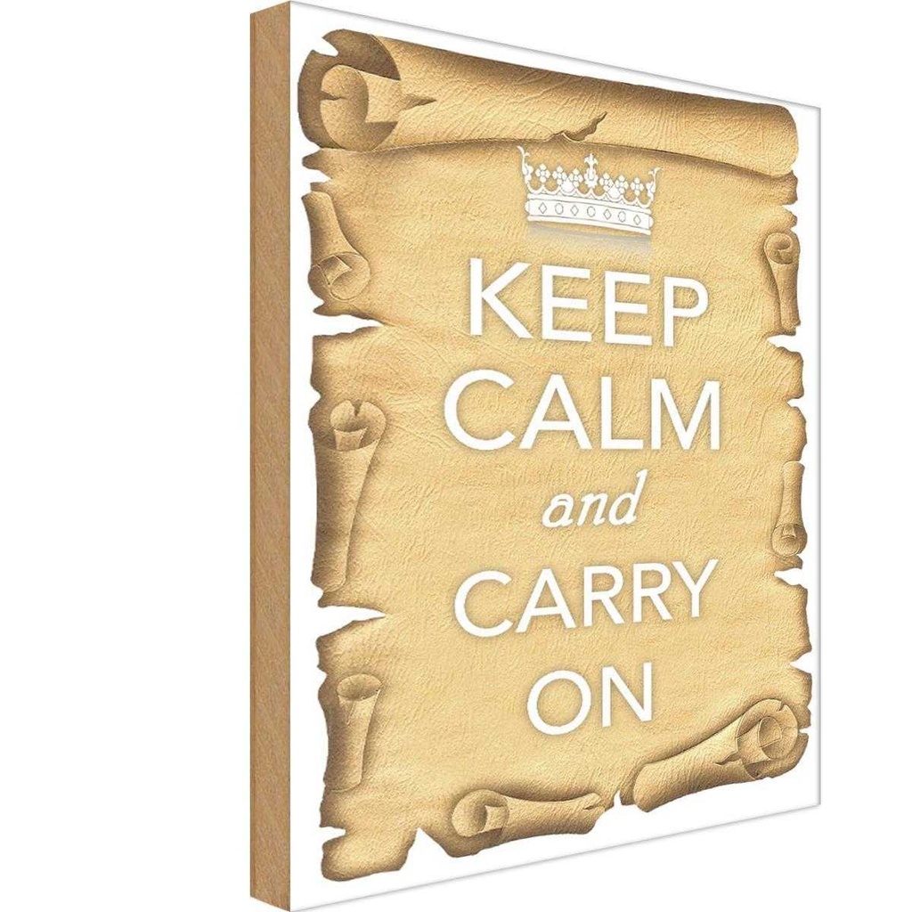 Holzschild 18x12 cm Keep Calm and carry on