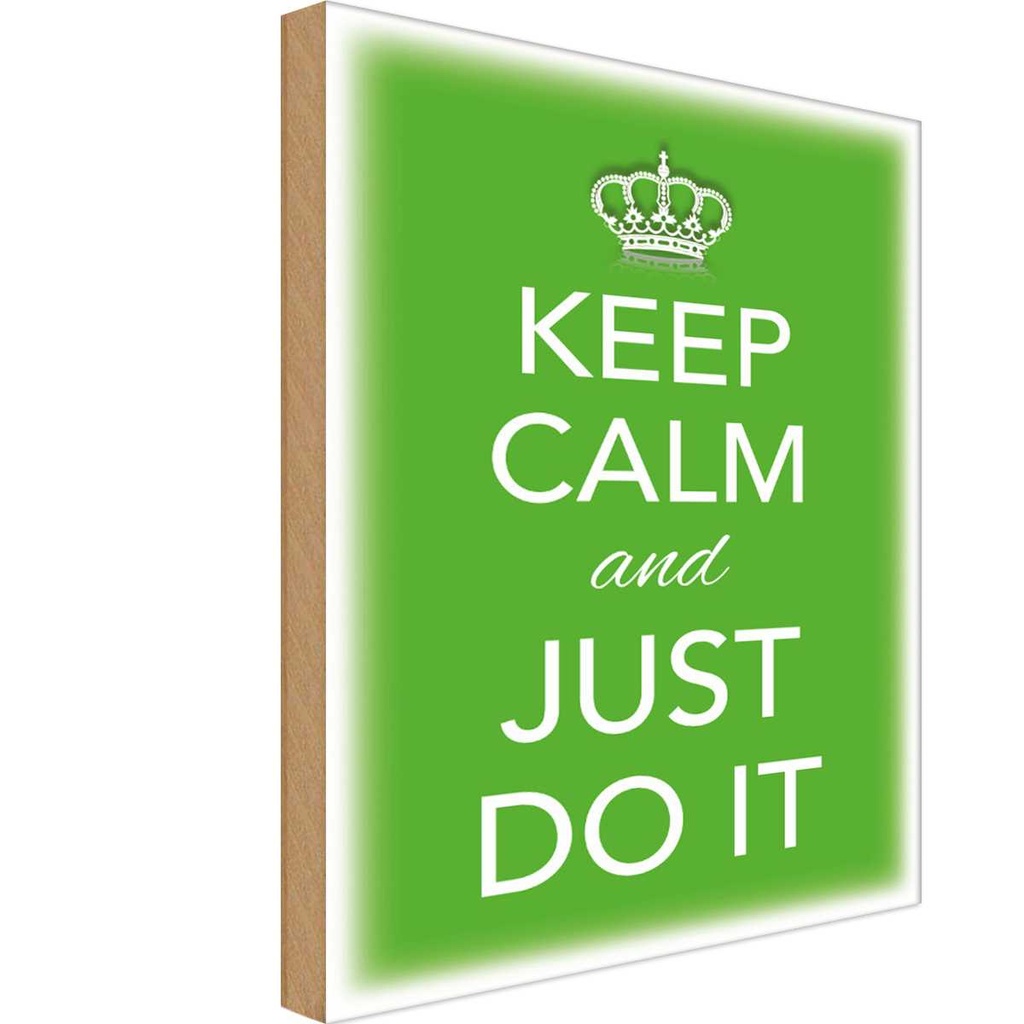 Holzschild 18x12 cm Keep Calm and just do it