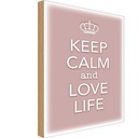Holzschild 18x12 cm Keep Calm and love life