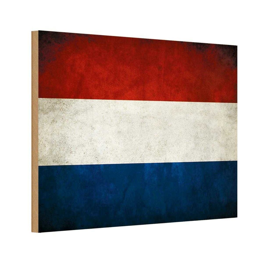 Holzschild 12x18 cm Niederlande Holland Fahne Flagge Wappen