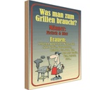 Holzschild 18x12 cm Grillen Männer Fleisch Bier Frauen