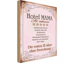 Holzschild 18x12 cm Hotel Mama All inklusive 24/7 Warnschild Hinweisschild
