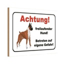 Holzschild 12x18 cm Achtung freilaufender Hund Warnschild Hinweisschild