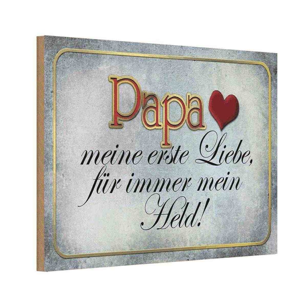 Holzschild 12x18 cm Papa mein Held meine Liebe Männer Frauen