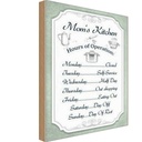 Holzschild 18x12 cm Mom`s Kitchen Hours Operation Küche Kochen