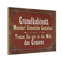 Holzschild 12x18 cm Gruselkabinett Treten Sie ein Dekoration