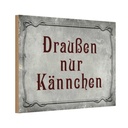 Holzschild 12x18 cm Kaffee draußen nur Kännchen Essen Trinken