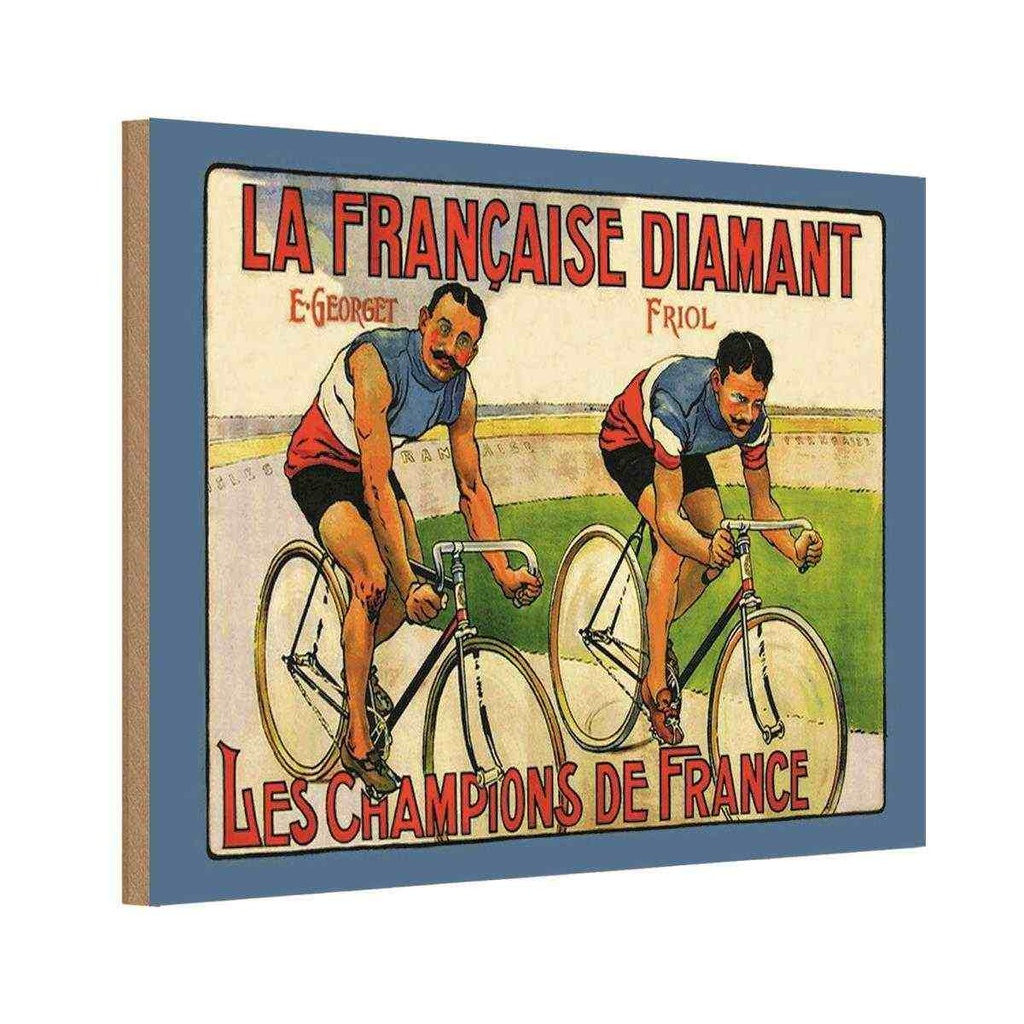 Holzschild 12x18 cm Fahrrad la francaise Diamant Sport Hobby