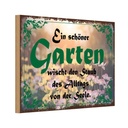 Holzschild 12x18 cm schöner Garten wischt den Staub Geschenk