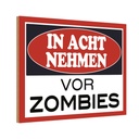 Holzschild 12x18 cm in acht nehmen vor Zombies Dekoration