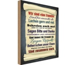 Holzschild 18x12 cm wir sind eine Familie zusammen Freunde