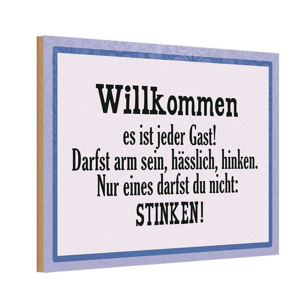 Holzschild 12x18 cm Willkommen es ist jeder Gast Dekoration