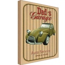 Holzschild 18x12 cm Dad´s Garage Auto Service open 24 Werkstatt