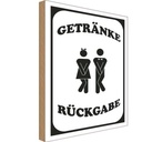 Holzschild 18x12 cm Getränke Rückgabe WC lustig Geschenk