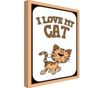 Holzschild 18x12 cm Katze i love my Cat Tier Haustier