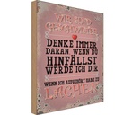 Holzschild 18x12 cm wir Geschwister denke immer Dekoration