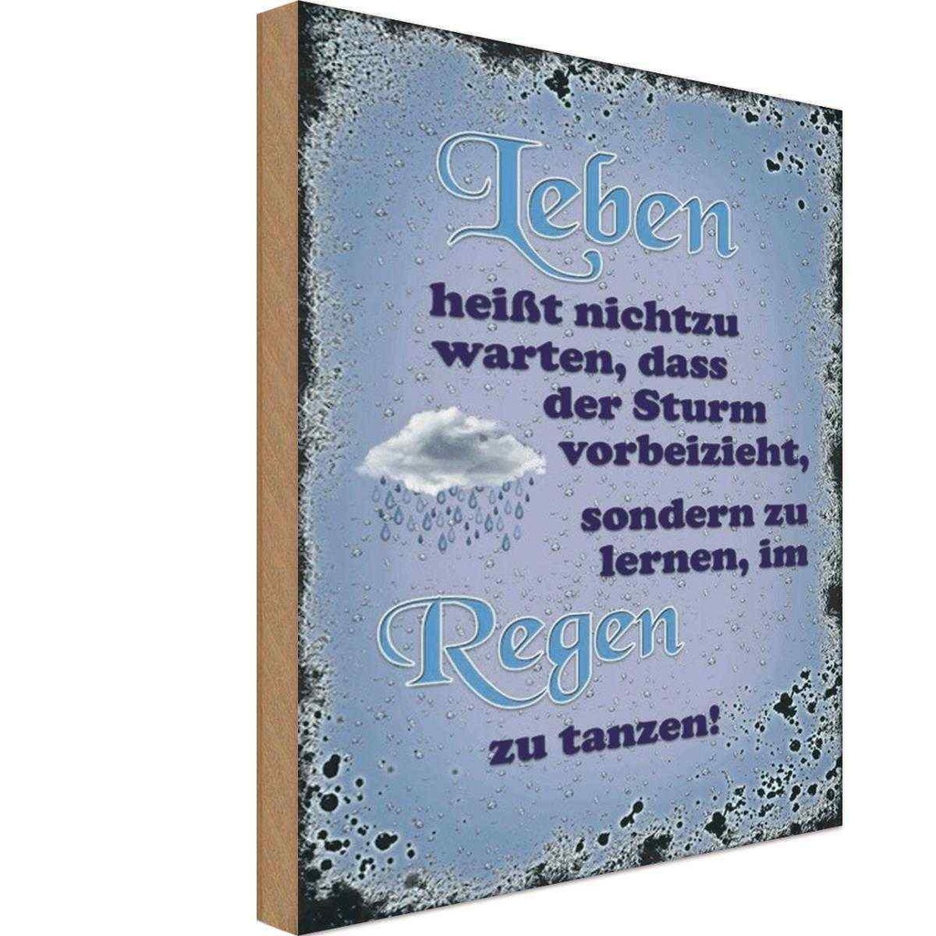 Holzschild 18x12 cm Leben heißt nicht zu warten dass Spruch Zitat