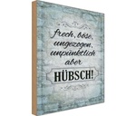 Holzschild 18x12 cm frech böse ungezogen aber hübsch Spruch Zitat