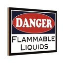 Holzschild 12x18 cm Danger flammable liquids Warnschild Hinweisschild