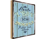 Holzschild 18x12 cm heute lebe ich morgen putze Spruch Zitat