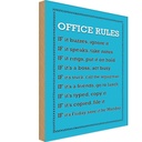 Holzschild 18x12 cm Office Rules Regeln Warnschild Hinweisschild