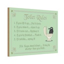 Holzschild 12x18 cm Toilet Rules if you lift it up Warnschild Hinweisschild