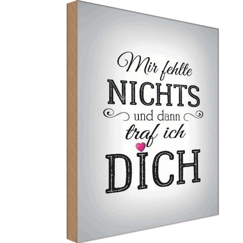 Holzschild 18x12 cm und dann traf ich DICH Herz Dekoration