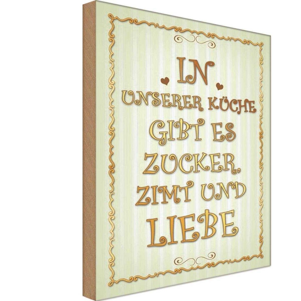 Holzschild 18x12 cm in unserer Küche gibt es Zucker Kochen