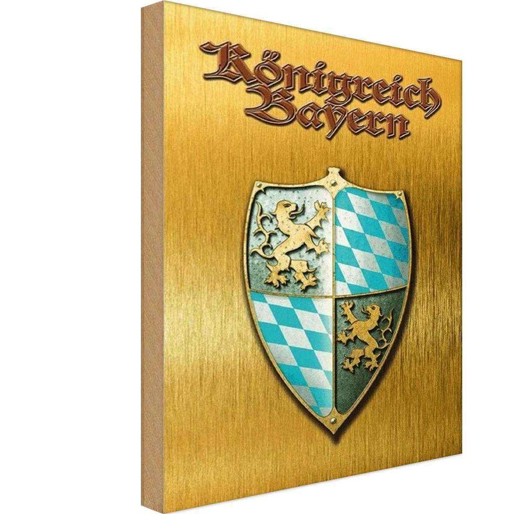 Holzschild 18x12 cm Königreich Bayern Flagge Fahne Wappen