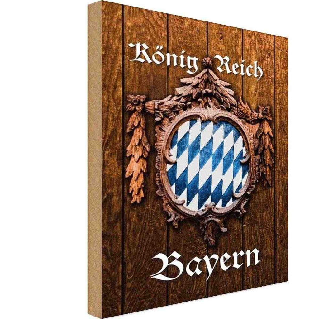 Holzschild 18x12 cm Königreich Bayern Holzoptik Deutschland