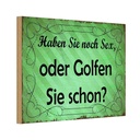 Holzschild 12x18 cm Haben Sie noch Sex oder golfen Dekoration