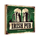 Holzschild 12x18 cm Irish Pub famous dark beer Bier Essen Trinken