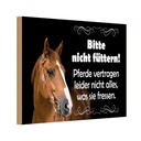 Holzschild 12x18 cm Bitte nicht füttern Pferde Warnschild Hinweisschild