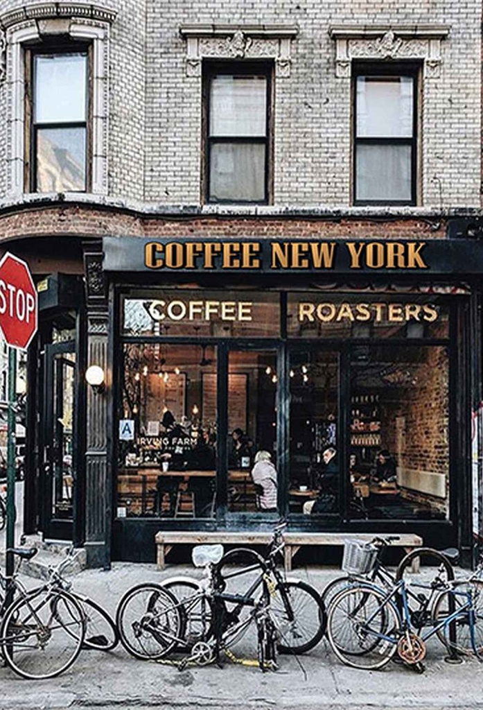 Holzschild 18x12 cm Coffee new York Kaffee Essen Trinken