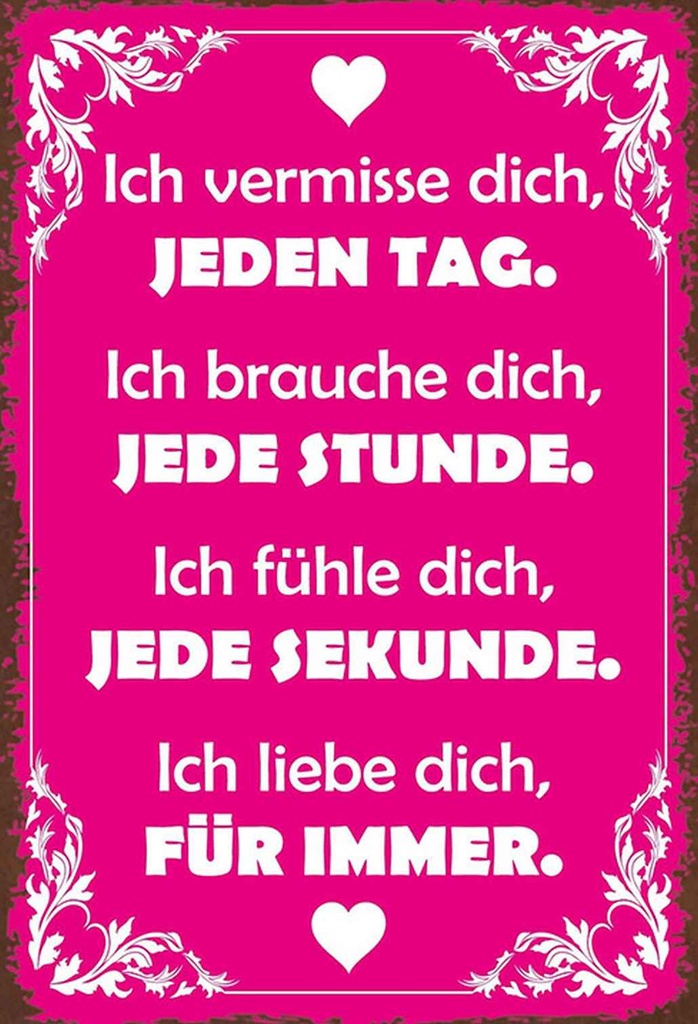Holzschild 18x12 cm ich vermisse dich jeden Tag Dekoration