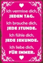 Holzschild 18x12 cm ich vermisse dich jeden Tag Dekoration