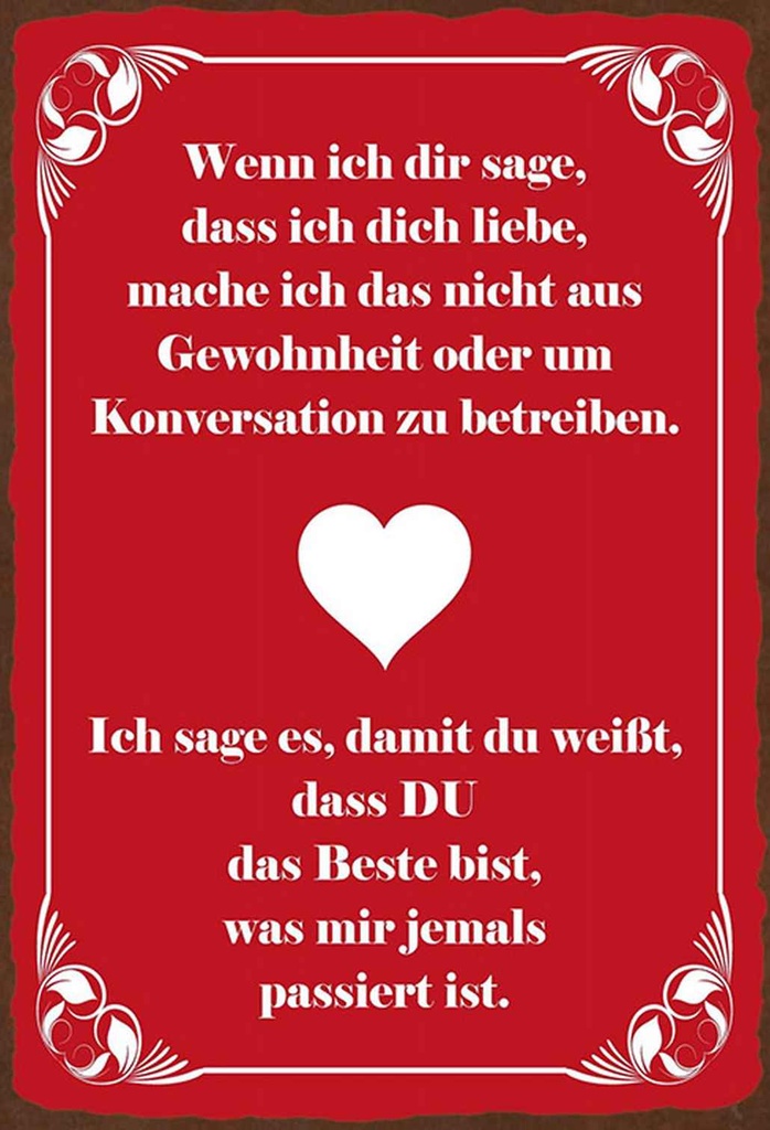 Holzschild 18x12 cm wenn ich dir sage dich liebe Spruch Zitat