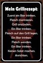 Holzschild 18x12 cm mein Grillrezept zuerst ein Bier Spruch Zitat