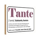 Holzschild 12x18 cm Tante Freundin beste Welt Familie Freunde