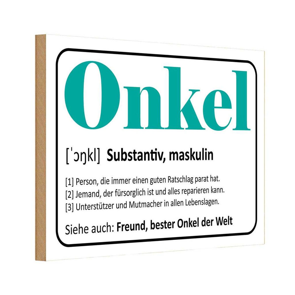Holzschild 12x18 cm Onkel Freund bester Welt Familie Freunde