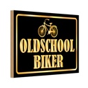 Holzschild 12x18 cm Oldscholl Biker Sport Hobby
