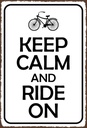 Holzschild 18x12 cm Keep Calm and Ride on