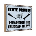 Holzschild 12x18 cm Prinze reparieren Fahrrad selbst Spruch Zitat