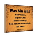 Holzschild 12x18 cm was bin ich kein Wecker Dekoration