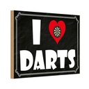 Holzschild 12x18 cm i Love Darts Sport Hobby