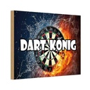 Holzschild 12x18 cm Darts Dart König Sport Hobby