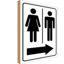 Holzschild 18x12 cm Toilettenfiguren Pfeil rechts Geschenk