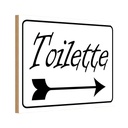Holzschild 12x18 cm Toilette Pfeil rechts Warnschild Hinweisschild