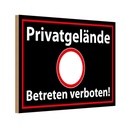 Holzschild 12x18 cm Privatgelände schwarzes Warnschild Hinweisschild